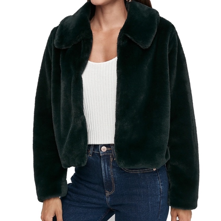 Angeleno Faux Mink Fur Small Black Bomber Jacket In Like New Condition